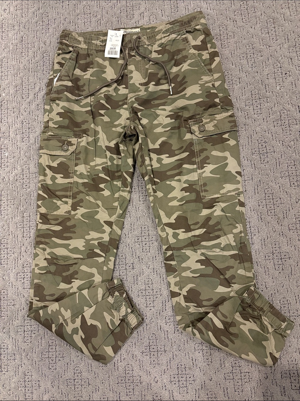 Camo Cargo Jogger Pants - Olive Camo